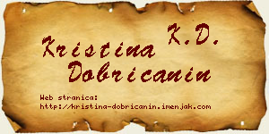 Kristina Dobričanin vizit kartica